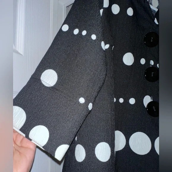 Black and White Polka Dot Women's Jacket - Picture 3 of 5